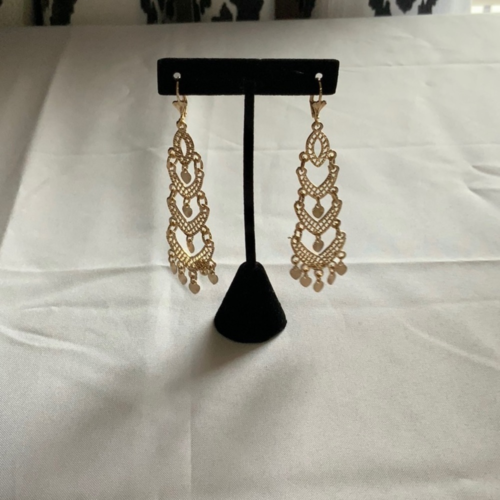 Heart chandler earrings laminated gold